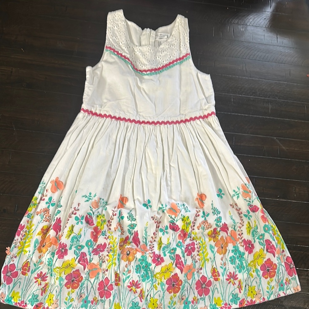 Floral White Kids Dress